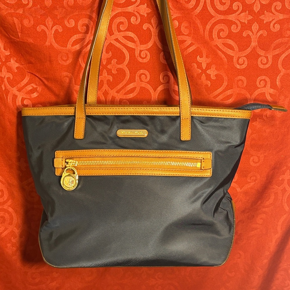 Michael Kors Black and Tan Tote Bag